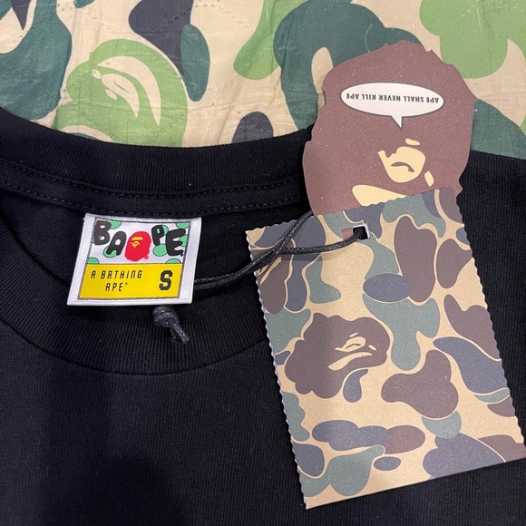 Bape A Bathing Ape Black Short Sleeve Galaxy Tee - Picture 3 of 5